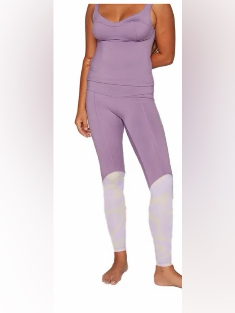 Seea Calafia Lavender and Tan Patterned Women's Surf Leggings - Medium